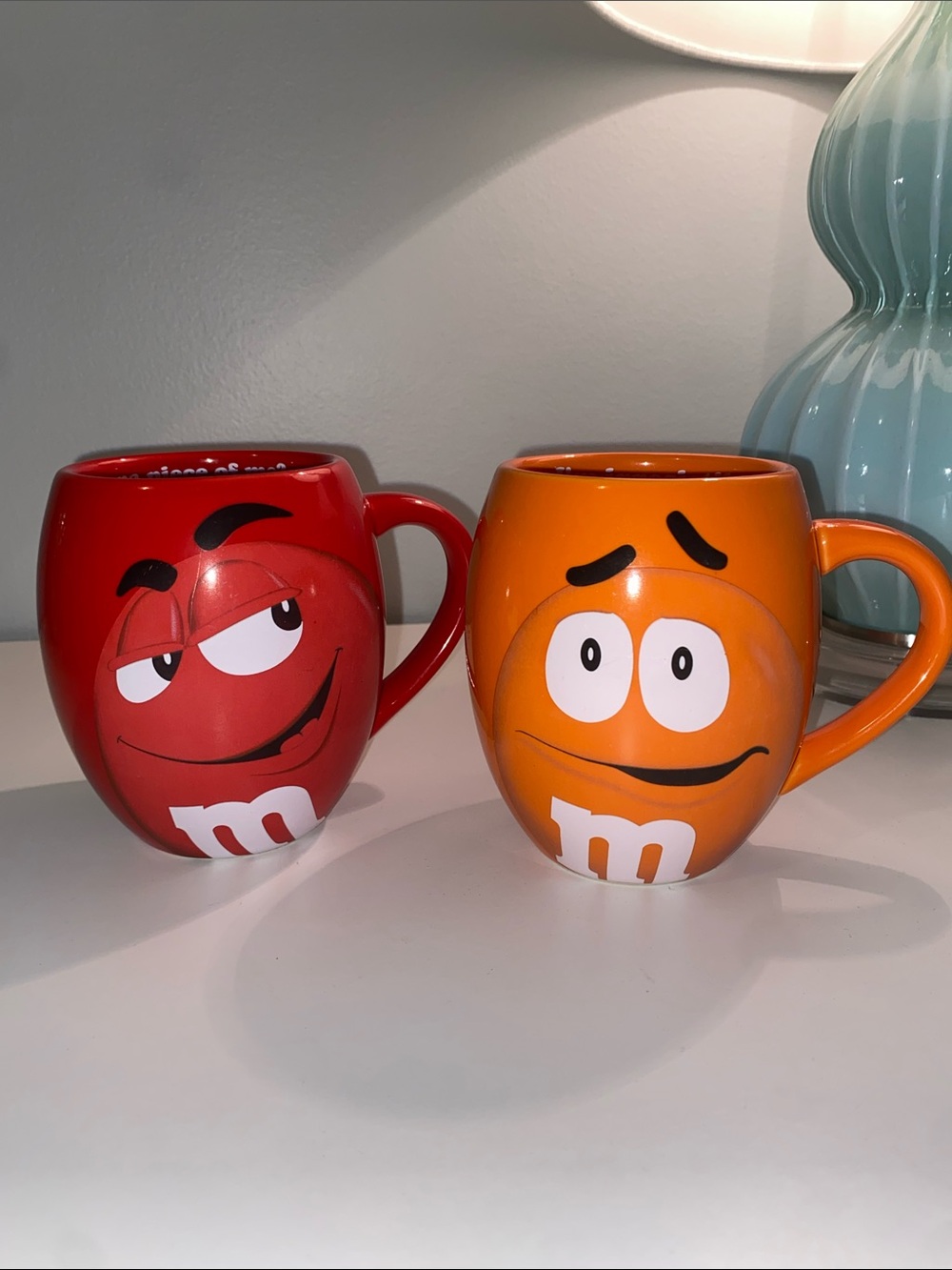 M&M Set Red and Orange Collector Mugs 2013